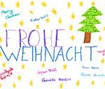 Frohe Weihnacht, Fremdsprachen, Balkan, slawisch, joyeux Noël, buon natale, Karte, Tannenbaum Sterne, Merry Christmas, Weihnachten, 24. Dezember, X-Mas, Heiligabend, Christnacht, Zeichnung, Illustration, Druckaufloesung, Gratisbild, Illuminatoren, kirchl