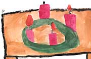 Adventskranz 3 rote Kerzen, Zeichnung, Illustration, Druckaufloesung, Gratisbild, Illuminatoren, kirchliche Jugendarbeit, katholische Kirche, Pastoralraum meggerwald pfarreien, Horw, Christentum