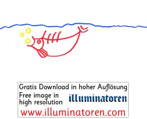 Fisch, rot, Horw, Blasen, blubbern, schwimmend, Wasser, abstrakt, Symbol, Zeichnung, Illustration, Druckaufloesung, Gratisbild, Illuminatoren, kirchliche Jugendarbeit, katholische Kirche, Pastoralraum meggerwald pfarreien, Horw, Christentum