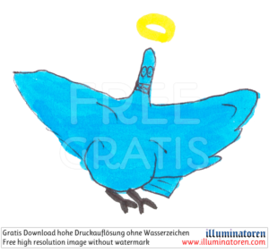Heiliger Geist blauer Vogel lustig Stress illuminatoren