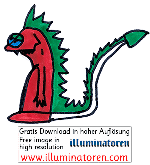 Jungwacht Horw, Pastoralraum, Drache, rot, gruen, Dino, gezackter Schwanz, Zeichnung, Illustration, Druckaufloesung, Gratisbild, Illuminatoren, kirchliche Jugendarbeit, katholische Kirche, Pastoralraum meggerwald pfarreien, Horw, Christentum