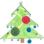 Tannenbaum, Weihnachtsbaum, Weihnachten, Kugeln, abstrakt, schematisch, Zeichnung, Illustration, Druckaufloesung, Gratisbild, Illuminatoren, kirchliche Jugendarbeit, katholische Kirche, Pastoralraum meggerwald pfarreien, Horw, Christentum